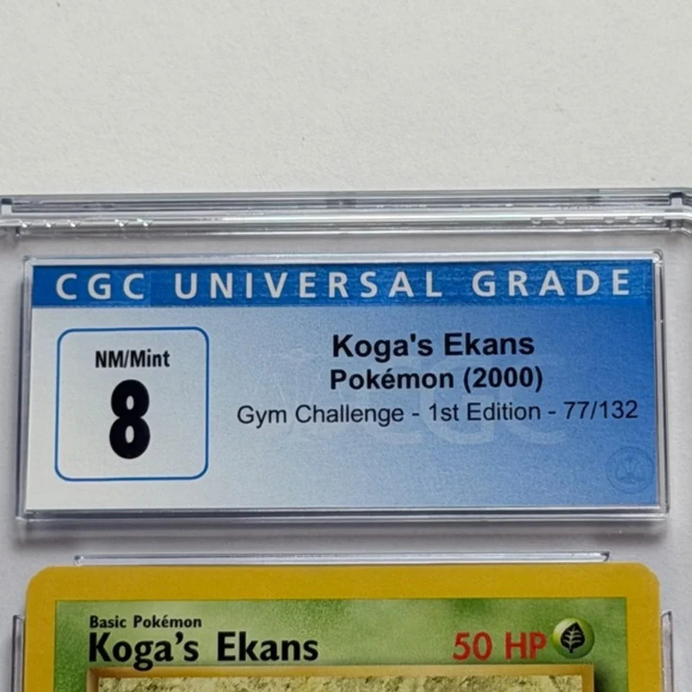 Koga's Ekans 1st Edition 77/132 Gym Challenge 2000‎ CGC 8 NM/Mint Pokemon Card